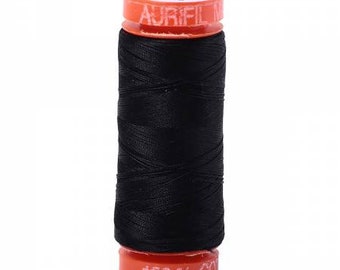 Aurifil Mako Cotton Embroidery Thread 50wt 220yds Black - A20050102692