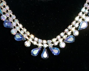 Blue Rhinestone Necklace