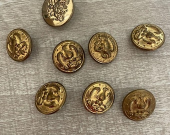 Vintage Lot US Navy CIVIL WAR Buttons Lot Of 6 matching gold nautical military
