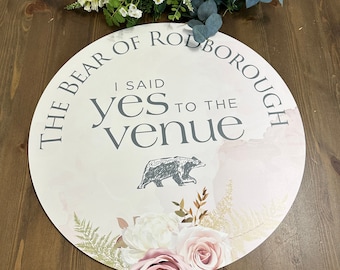 UK PREMIUM I said Yes to the Venue Sign | Wedding Venue Sign | I said Yes Wedding Venue Sign | Wedding Venue Yes Sign | Acrylic Logo Sign