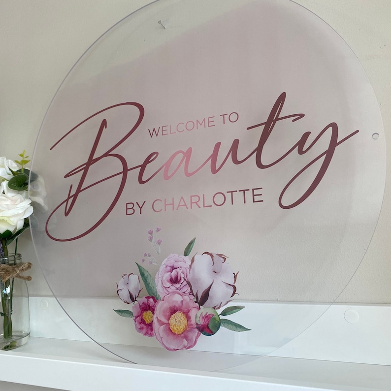 UK Based Acrylic Logo Sign | Premium 5mm Acrylic Logo Plaque | Beauty Logo Sign | Branded Logo Sign for Businesses | Cabin Sign | Salon Logo image 5