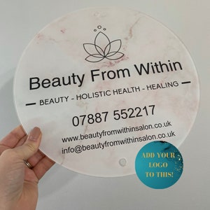 UK Based Acrylic Logo Sign | Premium 5mm Acrylic Logo Plaque | Beauty Logo Sign | Branded Logo Sign for Businesses | Cabin Sign | Salon Logo image 7