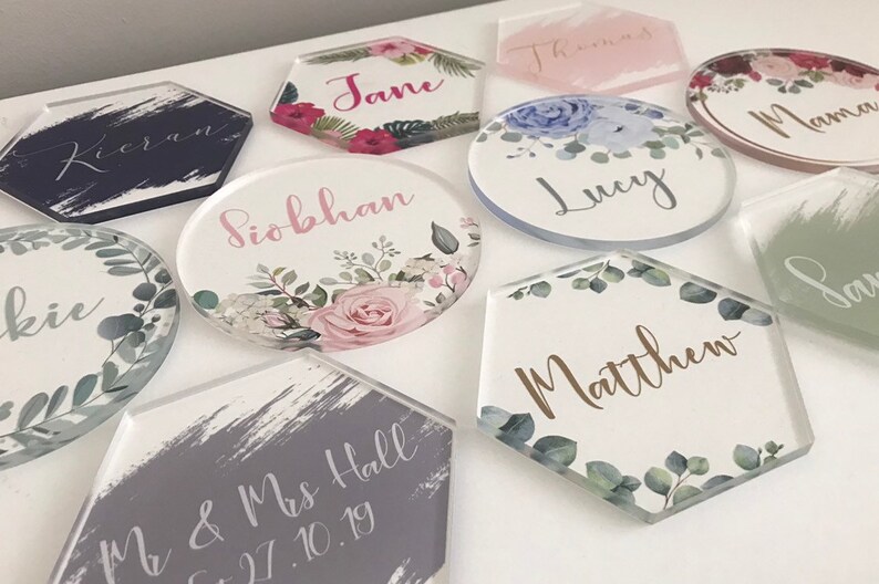 Acrylic Personalised Coasters Name Coasters Favours Etsy