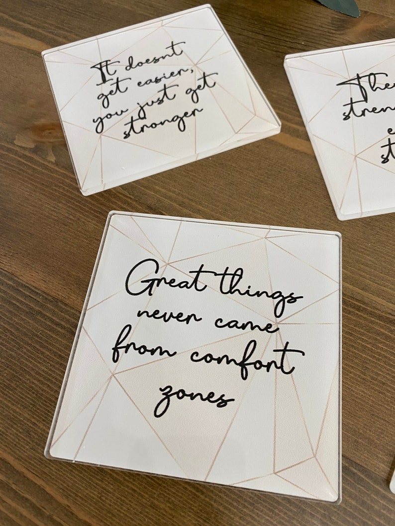Motivational Quote Coasters Acrylic Coasters Inspirational Etsy