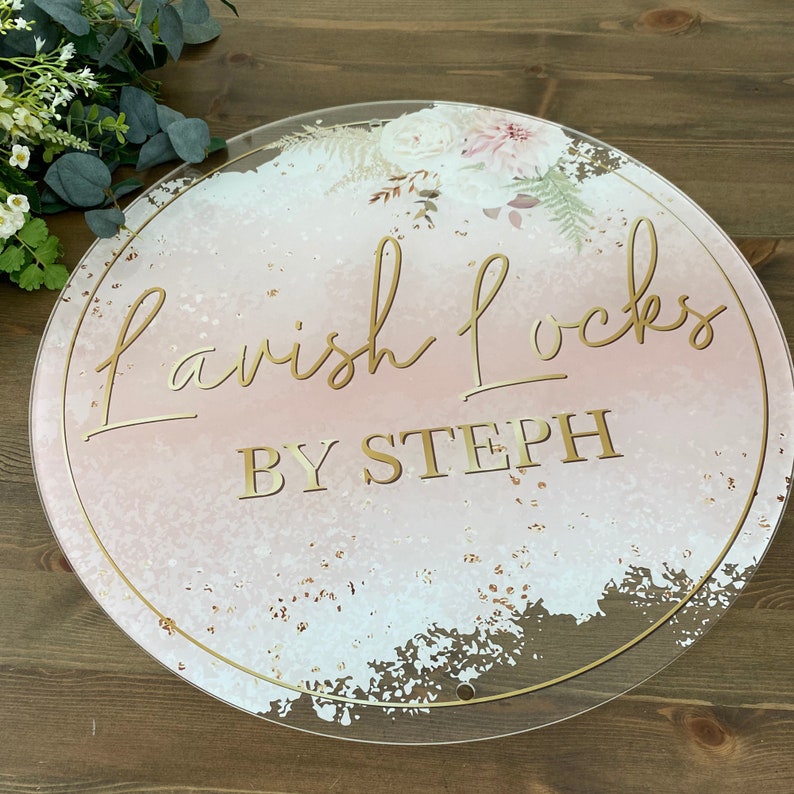 UK Based Acrylic Logo Sign | Premium 5mm Acrylic Logo Plaque | Beauty Logo Sign | Branded Logo Sign for Businesses | Cabin Sign | Salon Logo image 1