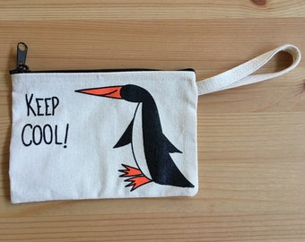 Penguin Wristlet Makeup Bag or Accessories Pouch