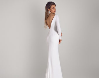 Elegant Bride Dress From Crepe With 