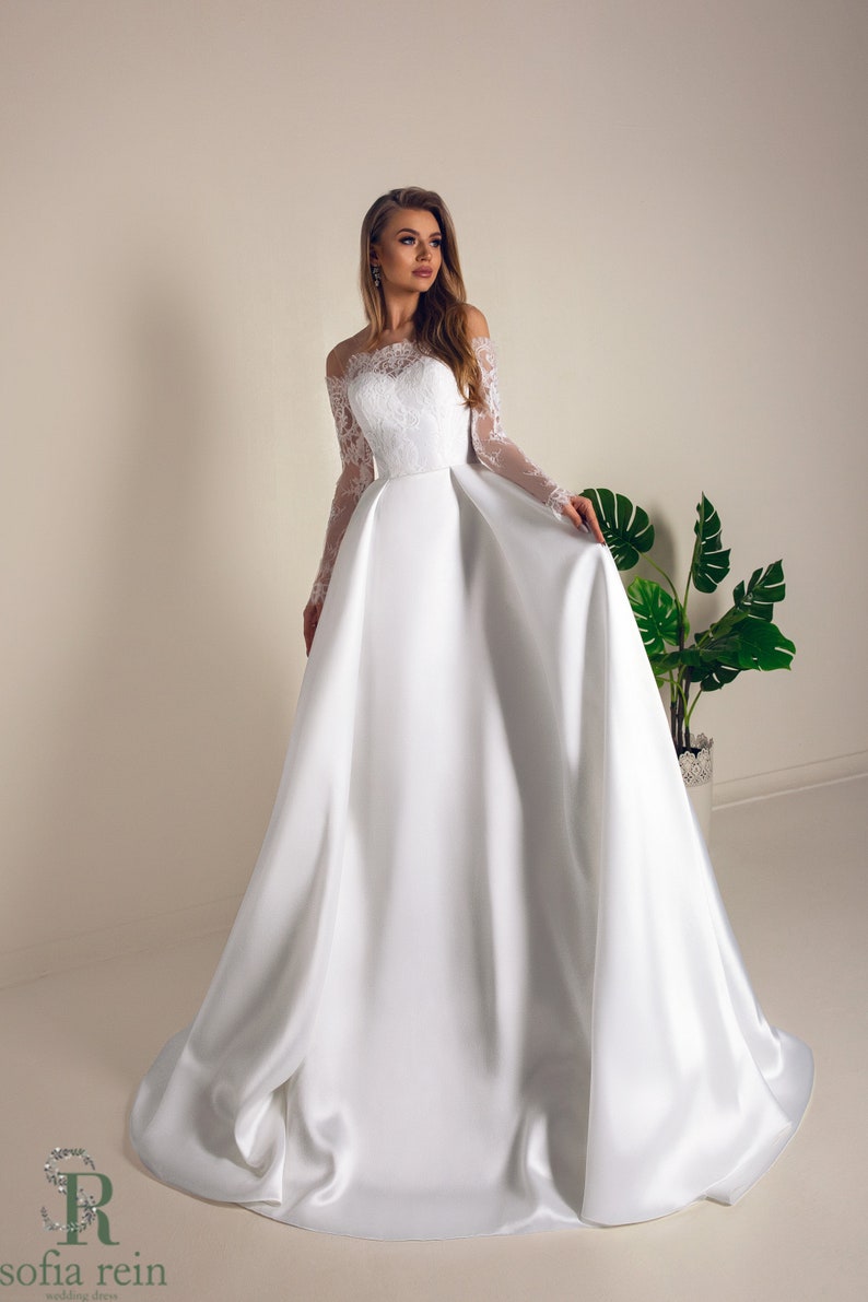 satin corset wedding dress
