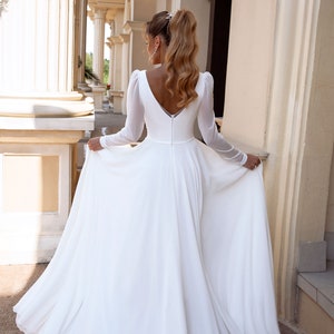 Long Sleeve Wedding Dress Romantic Wedding Gown 2021 Bride - Etsy