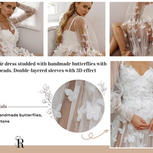 Bridal Robe With 3D Butterflies Handmade Wedding Robe Custom - Etsy