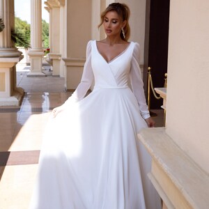 Long Sleeve Wedding Dress Romantic Wedding Gown 2021 Bride - Etsy