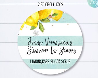 Shower Stickers Sugar Scrub Bridal Shower Wedding Favor Stickers #251-KR Baby Shower Favor Sticker