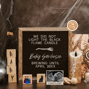 Funny Halloween Pregnancy Announcement, Digital October Pregnancy Reveal, Spooky Witch Pregnancy Reveal, A Baby is Brewing, I Smell a Child