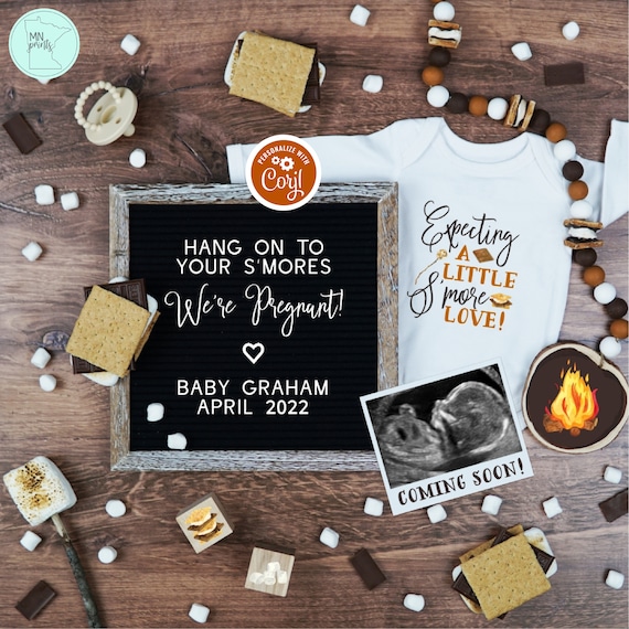 Smore Pregnancy Announcement Digital, S'more Expecting Announcement
