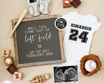 Baseball Pregnancy Announcement: Gender Neutral Social Media Reveal (Digital)