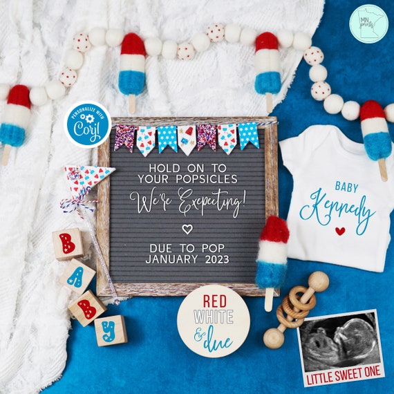 4th of july baby announcement big sister
