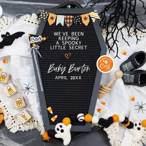 Halloween Pregnancy Announcement – Candy Corn Baby Reveal Digital Template image 2