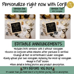 Boho New Year's Eve Pregnancy Announcement: Gender Neutral (Digital) image 3
