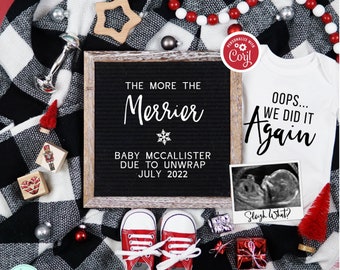 Funny Christmas Pregnancy Announcement: Oops We Did It Again (Digital)