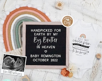 Neutral Rainbow Baby Pregnancy Announcement, Editable Handpicked by Heaven Social Media Pregnancy Template, Isaiah 66:9 Digital Baby Reveal