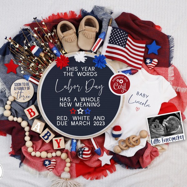 Labor Day Pregnancy Announcement Etsy
