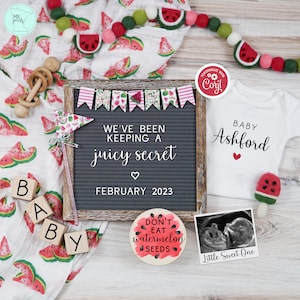 Watermelon Pregnancy Announcement Digital, Funny We've Been Keeping a Juicy Secret Baby Reveal, Don't Eat Watermelon Seeds Pregnancy Reveal