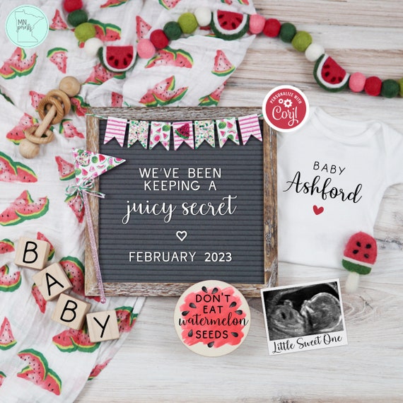 Watermelon Pregnancy Announcement Digital, Funny We've Been Keeping a