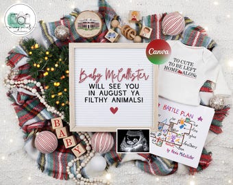 Christmas Pregnancy Announcement: Home Alone Theme (Digital Template)