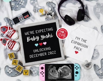 Digital Video Game Player Pregnancy Announcement, Funny Gamer Baby Reveal, We're Expecting, Father's Day Baby Reveal, Player Unlocked, FDPA