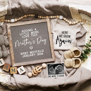 Mother's Day Pregnancy Announcement, Here We Grow Again Pregnancy Announcement Digital, Baby #2 #3 Etc, Greenery Social Media Template, MDPA