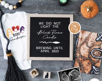 Digital Pregnancy Announcement, Halloween Pregnancy Announcement, Witch Baby Reveal, Social Media Pregnancy Reveal, Spooky Baby is Brewing