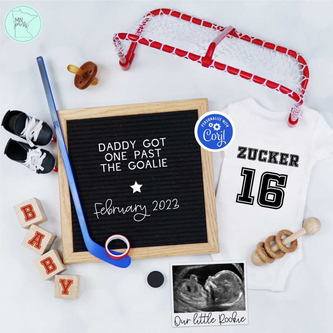 Hockey Pregnancy Announcement Digital for Social Media Etsy