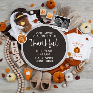 Thanksgiving Pregnancy Announcement Digital, Turkey Baby Reveal for Social Media, Fall Pregnancy Template, Pumpkin Pie Baby Announcement