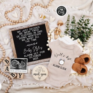 Funny Digital Pregnancy Announcement, Tired of Sleeping in Pregnancy Reveal, First Pregnancy Post, Boho Gender Neutral Baby Announcement