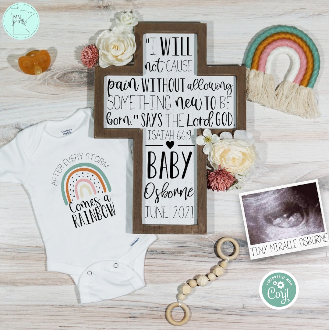 Rainbow Baby Pregnancy Announcement, Isaiah 669 Christian Rainbow
