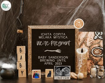 Halloween Pregnancy Announcement, Witch Baby Reveal, Digital Spooky Pregnancy Announcement, Social Media Pregnancy Reveal, I Smell a Child