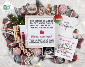 Home Alone Christmas Pregnancy Announcement: Funny Baby Reveal (Digital, Editable Template)