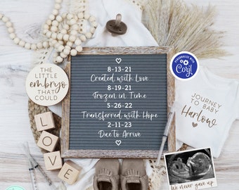 Boho IVF Pregnancy Announcement: Gender Neutral Baby Reveal (Digital)