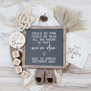 Could Be Pink Could Be Blue Digital Pregnancy Announcement, Boho Baby ...