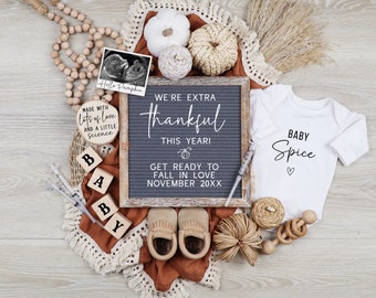 Fall IVF Pregnancy Announcement Digital IUI Boho Baby Announcement Made With Love & Science Get Ready to Fall in Love Social Media Template