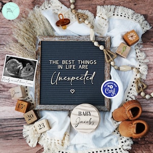 Best Things in Life Are Unexpected Baby Announcement, Western or Southwestern Pregnancy, Neutral Surprise Pregnancy Reveal For Social Media