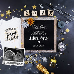 New Years Eve Pregnancy Announcement Digital, Countdown New Years Pregnancy Reveal, Editable New Years Eve Baby Reveal, Personalized