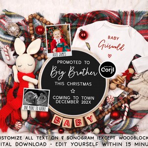 Big Brother Christmas Pregnancy Announcement: Holiday Sibling Reveal (Digital Download) image 1