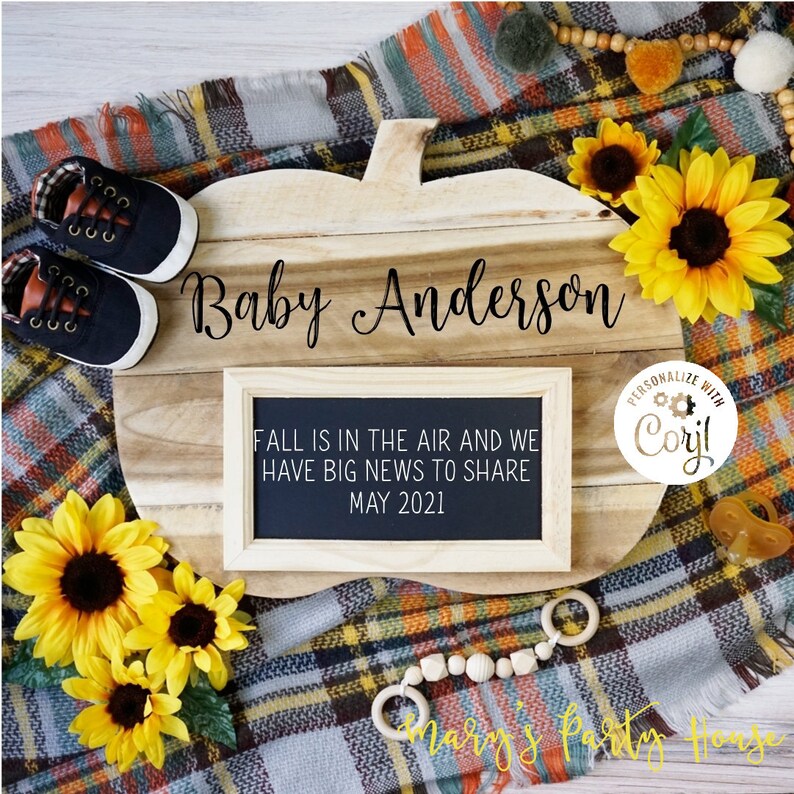 Download Editable Fall Pregnancy Announcement for Social Media Digital | Etsy