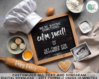 Baker Pregnancy Announcement: Gender Neutral Baby Reveal (Digital Download)