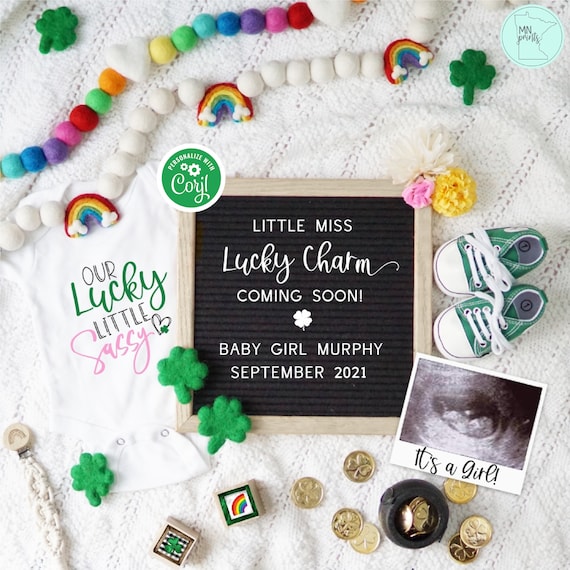 st patricks day baby announcement tshirt mom