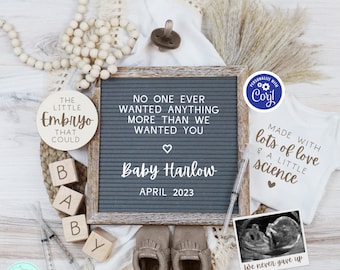 Boho IVF Pregnancy Announcement: Gender Neutral Reveal (Digital)
