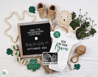 Funny St. Patrick's Pregnancy Announcement: Editable Social Media Template (Digital)