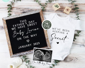 Father's Day Pregnancy Announcement Digital, We're Expecting Announcement, Gender Neutral Baby Template, Minimalist Baby Reveal, FDPA