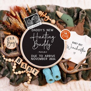 Aankondiging babyjacht: socialmediasjabloon voor vaderdag (digitaal)